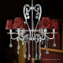 Home Decoration Metal Art Lighting Cast Iron Chandelier Lamp Fabric